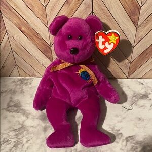 Millennium Ty beanie baby Purple Plush Bear Toy